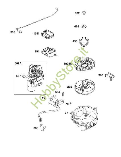 J - GRUPPO VOLANO, ACCENSIONE E MOTORINO DI AVVIAMENTO B&S - 10 €¦ 104M0B-0123-H5 brand Stihl